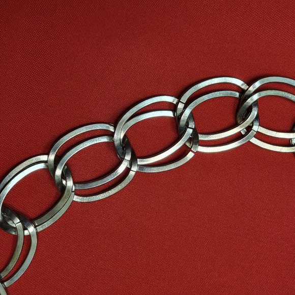 Textured Silver Tone Braided Chain Waist Belt - Picture 11 of 12